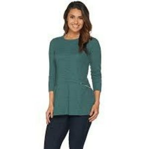 Logo by Lori Goldstein Waffle Knit Contrast Top